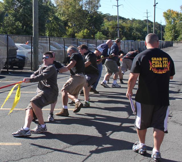 3rd Annual Fire Truck pull for Breast Cancer 9-23-2012. Won by Nanuet  Fire Department in 17.02 seconds,
Photo By Vincent P. Tuzzolino